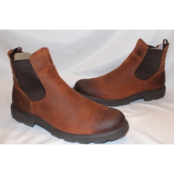 NIB UGG MEN'S WATERPROOF BILTMORE WORK LEATHER CHELSEA BOOTS COGNAC SZ 14‎ - Picture 1 of 7